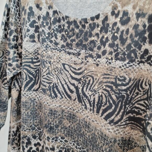 NWOT Kim Rogers Animal Prints Blouse Top Women's Size 1X - Picture 6 of 9